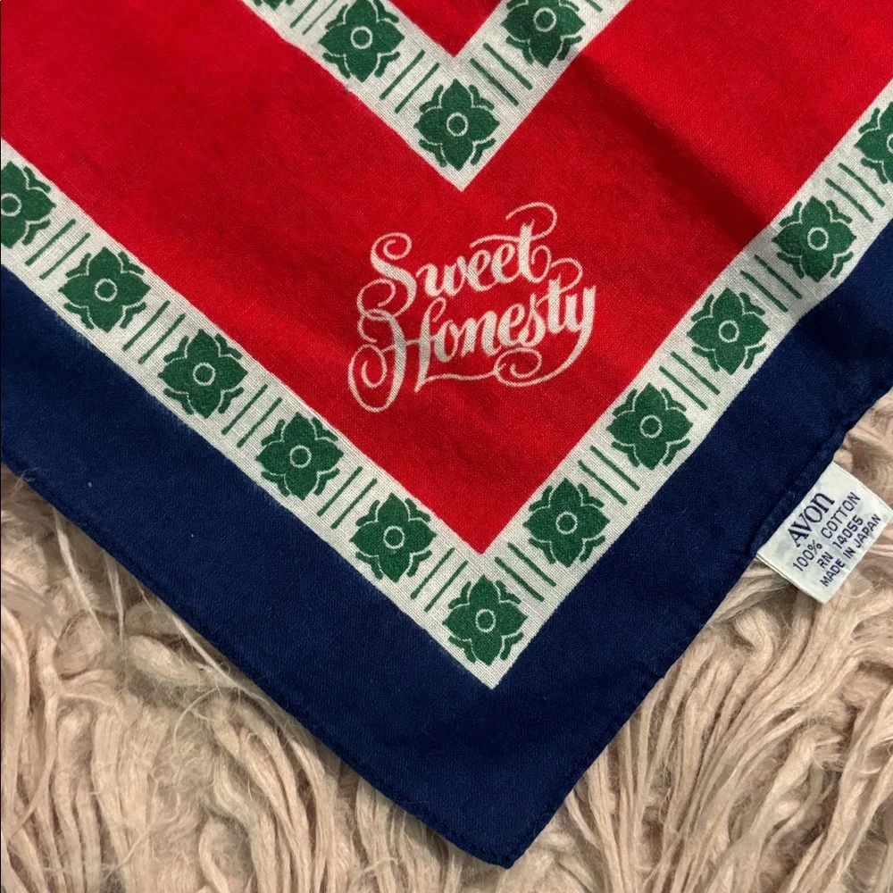 Vintage Avon Sweet Honesty Boho Print Bandanna